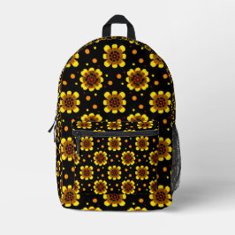 Groovy 70er Daisy Flower Power Muster Bedruckter Rucksack