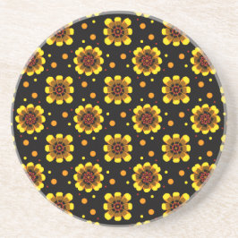 Groovy 70er Daisy Flower Power Muster Getränkeuntersetzer