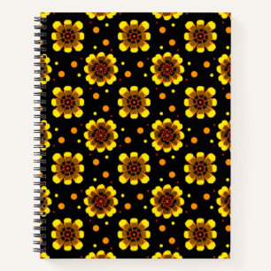 Groovy 70er Daisy Flower Power Muster Notizblock