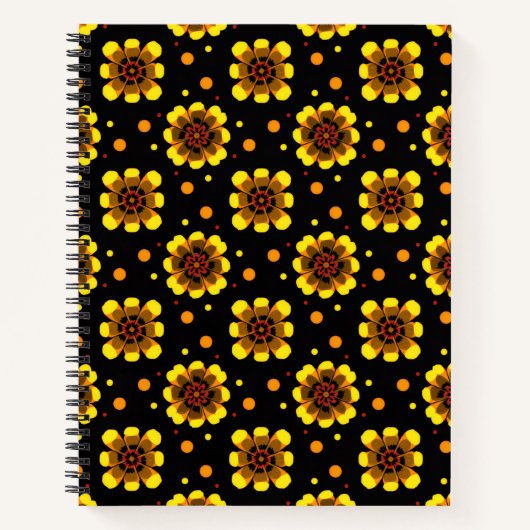 Groovy 70er Daisy Flower Power Muster Notizblock (Vorderseite)
