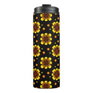 Groovy 70er Daisy Flower Power Muster Thermosbecher