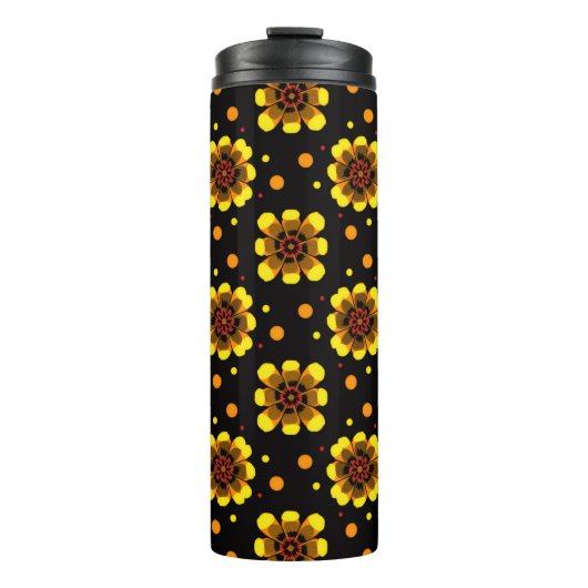 Groovy 70er Daisy Flower Power Muster Thermosbecher (Vorderseite)