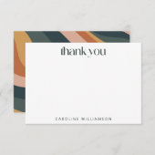 Groovy 70er Earthy Boho Abstrakt Stripes Custom Dankeskarte (Vorne/Hinten)