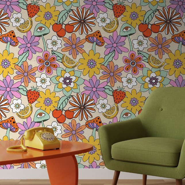 Groovy 70er Flower Power ID929 Tapete (Von Creator hochgeladen)