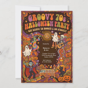 Groovy 70er Halloween-Party-Einladung Einladung