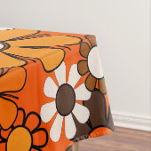 Groovy 70er Herbst Retro Blumenmuster Orange Tischdecke (Beispiel)