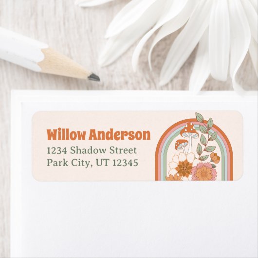 Groovy 70er Hippie Baby Duwer Address Labels (Insitu)