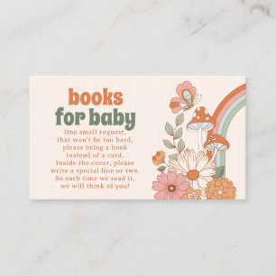 Groovy 70er Hippie Baby Shower Books for Baby Card Visitenkarte