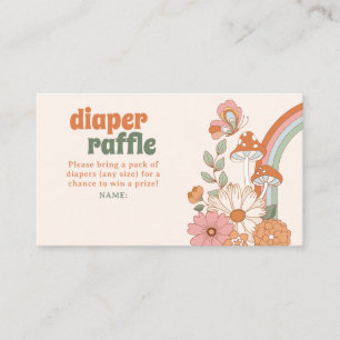 Groovy 70er Hippie Babydusche Windelwaschkarte Visitenkarte