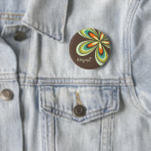 Groovy 70er Hippie Blume Brown Retro Daisy Name Button (Beispiel)