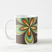 Groovy 70er Hippie Blume Brown Retro Daisy Name Kaffeetasse (Links)