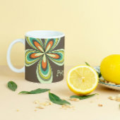 Groovy 70er Hippie Blume Brown Retro Daisy Name Kaffeetasse