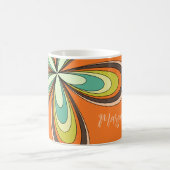 Groovy 70er Hippie Blume Orange Retro Daisy Name Kaffeetasse (Mittel)