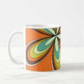 Groovy 70er Hippie Blume Orange Retro Daisy Name Kaffeetasse (Links)