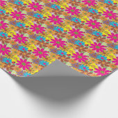 Groovy 70er Hippie Floral Retro Blume Power Geschenkpapier (Ecke)