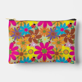 Groovy 70er Hippie Floral Retro Blume Power Zubehörtasche