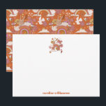 Groovy 70er Hippie Peace Orange Bat Mitzvah Custom Dankeskarte<br><div class="desc">Groovy 70er Retro Hippie Peace Orange Bat Mitzvah Custom Dankeschön Karte</div>