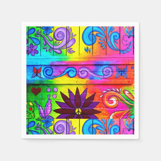 Groovy 70er Hippie Serviette (Vorderseite)