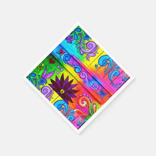 Groovy 70er Hippie Serviette (Ecke)