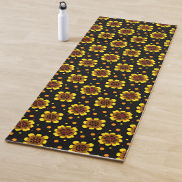 Groovy 70er Jahre Gänseblümchen-Blumenkraft-Muster Yogamatte