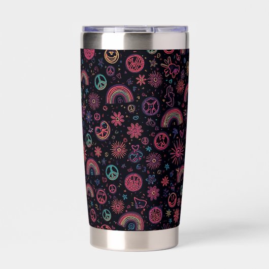Groovy 70er Jahre Psychedelic Becher | Smiley-Gesi (Vorderseite)