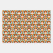 Groovy 70er Jahre Schmetterlinge, Blume und geomet Geschenkpapier Set (Vorderseite 2)