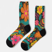 Groovy 70er Jahre Vibes Retro Muster Socken (Linkes Detail)