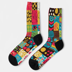 Groovy 70er Jahre Vibes Retro Muster Socken