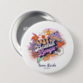 Groovy 70er Junggesellinnen-Abschied Boogie-Team B Button (Vorne & Hinten)