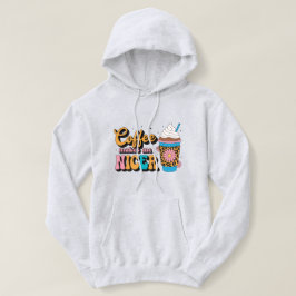 Groovy 70er Leopard Print Kaffee Macht Mich Nett Hoodie