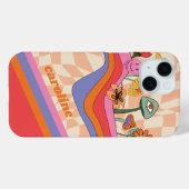 Groovy 70er Mushroom Blume Personalisiert Peach Case-Mate iPhone Hülle (Rückseite (Horizontal))