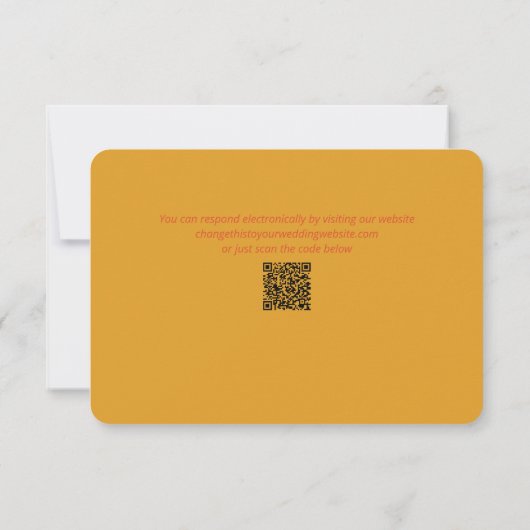 Groovy 70er Orange Brown Bitte Hochzeit RSVP Karte (Rückseite)