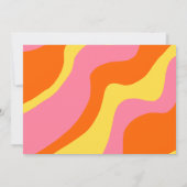 Groovy 70er Orange Pink alles in einem Budget Hoch Einladung (Rückseite)