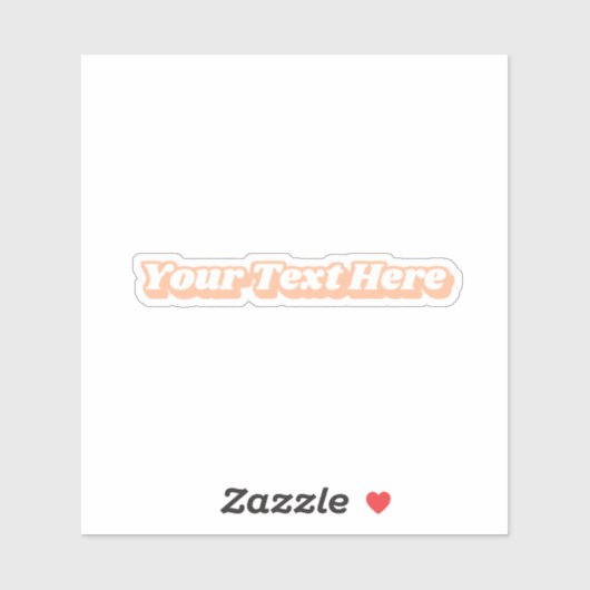 Groovy 70er Peach White Custom Text Slogan Aufkleber (Blatt)