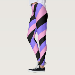Groovy 70er Psychedelic Pink & lila Strickschwarz Leggings