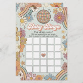 Groovy 70er Retro Baby Dusche Bingo (Vorne/Hinten)