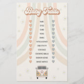 Groovy 70er Retro Baby Duschgame Babyspuren (Vorderseite)