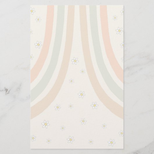 Groovy 70er Retro Baby Duschgame Babyspuren (Rückseite)