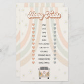 Groovy 70er Retro Baby Duschgame Babyspuren (Vorne/Hinten)