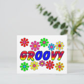 Groovy 70er Retro Blume Power Geschenke Postkarte (Stehend Vorderseite)