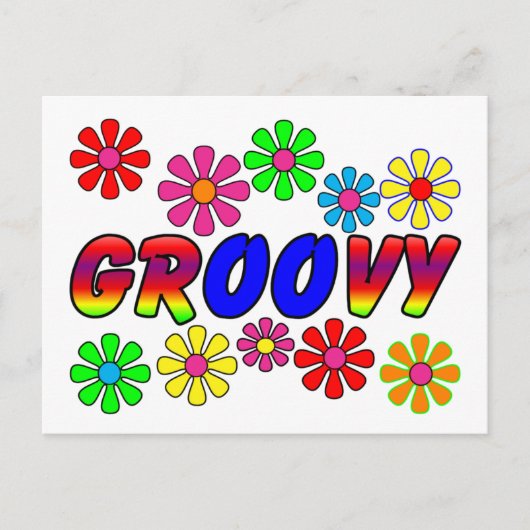 Groovy 70er Retro Blume Power Geschenke Postkarte (Vorderseite)