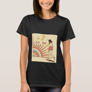 Groovy 70er Retro-Gestreiftes Nummer Vintage T-Shi T-Shirt