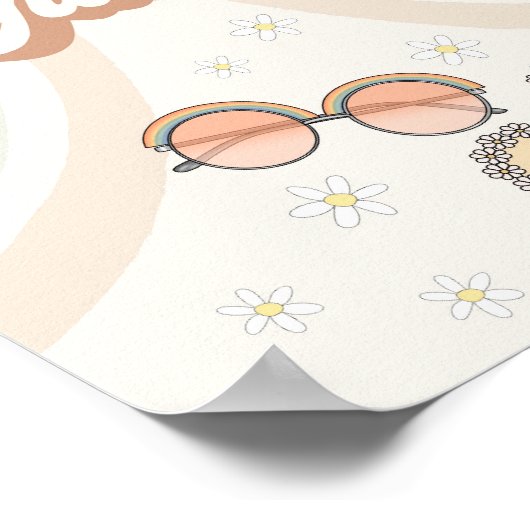 Groovy 70er Retro Groovy Brille bevorzugen Zeichen Poster (Ecke)