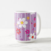 Groovy 70er Retro Hippie Blume Power Ladybug Kaffeetasse (VorderseiteRechts)
