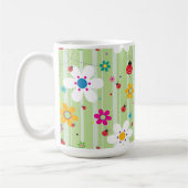 Groovy 70er Retro Hippie Blume Power Ladybug Kaffeetasse (Links)