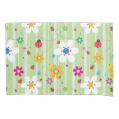 Groovy 70er Retro Hippie Blume Power Ladybug Kissenbezug (Vorderseite)