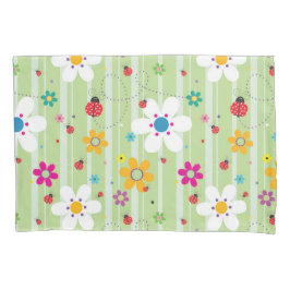 Groovy 70er Retro Hippie Blume Power Ladybug Kissenbezug