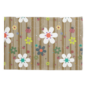 Groovy 70er Retro Hippie Blume Power Ladybug Kissenbezug