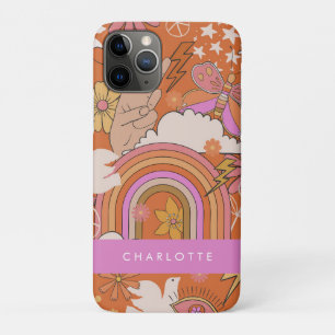 Groovy 70er Retro Hippie Peace Orange Bohemisch Case-Mate iPhone Hülle