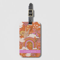 Groovy 70er Retro Hippie Peace Orange Bohemisch